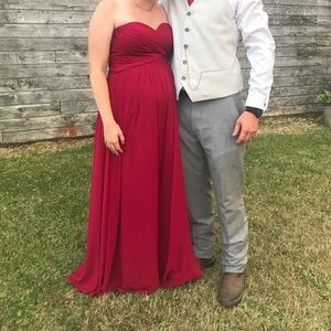 Burgundy Azazie Bridesmaid Dress